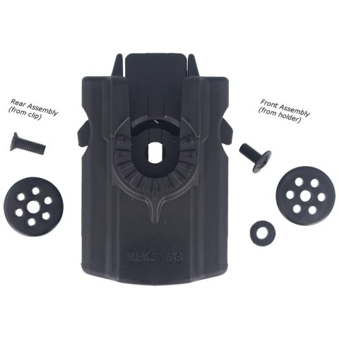 Mocowanie na pas ESP Roto 360° Belt Clip z Quick Change, zaciskane (UBC-08) Mocowanie na pas ESP Roto 360° Belt Clip z Quick Change, zaciskane (UBC-08)