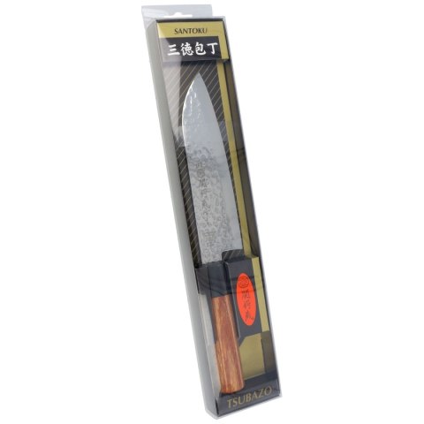 Nóż Tsubazo Santoku Pakka Wood, Tsuchime Daido 1K6 (340218) Nóż Tsubazo Santoku Pakka Wood, Tsuchime Daido 1K6 (340218)