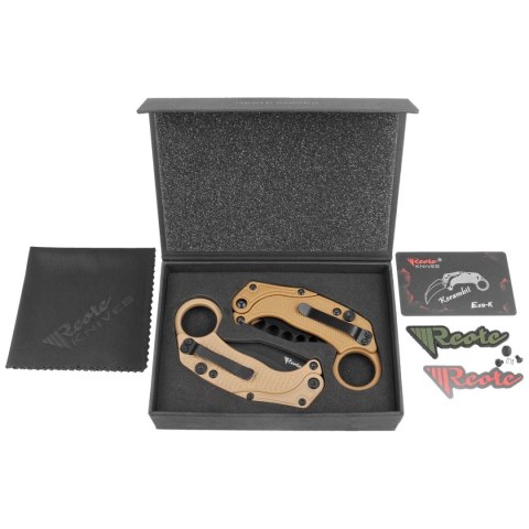 Nóż grawitacyjny Reate EXO-K Gravity Karambit Tan Aluminium, Black PVD N690 Nóż grawitacyjny Reate EXO-K Gravity Karambit Tan Aluminium, Black PVD N690