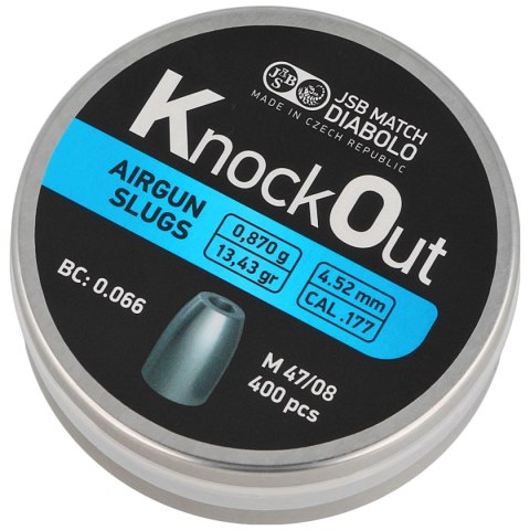 Śrut JSB KnockOut Slugs .177 / 4.52 mm 0.870 g, 400szt. (546126-400) Śrut JSB KnockOut Slugs .177 / 4.52 mm 0.870 g, 400szt. (546126-400)