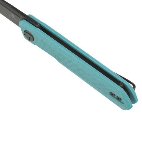 Nóż Bestechman Mini Dundee Tiffany Blue G10, Grey DLC D2 by Ostap Hel (BMK03E)