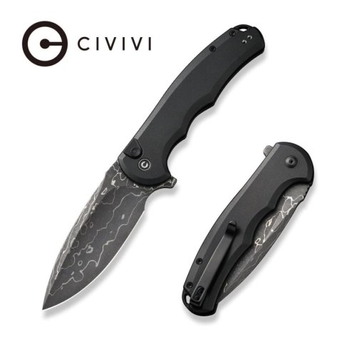 Nóż składany Civivi Button Lock Praxis Black Aluminium, Damascus (C18026E-DS1) Nóż składany Civivi Button Lock Praxis Black Aluminium, Damascus (C18026E-DS1)