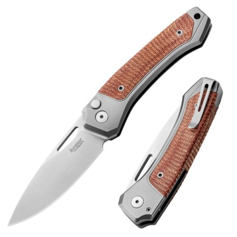 Nóż składany LionSteel Twain Gray Titanium / Natural Canvas Micarta, Satin MagnaCut by Gianni Pauletta (TW GY CVN) Nóż składany LionSteel Twain Gray Titanium / Natural Canvas Micarta, Satin MagnaCut by Gianni Pauletta (TW GY CVN)