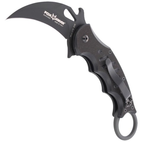 Nóż składany Fox Karambit w/ Emerson Wave Black G10, Black Idroglider N690Co (479) Nóż składany Fox Karambit w/ Emerson Wave Black G10, Black Idroglider N690Co (479)