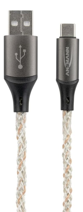Kabel Ansmann USB-A/C z oświetleniem LED 100cm