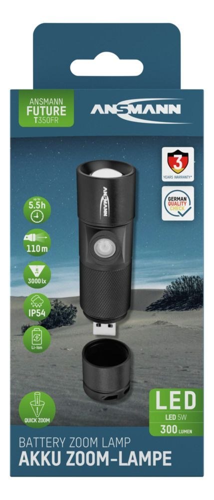 Latarka Ansmann LED Future T350FR USB,300 lm aku Latarka Ansmann LED Future T350FR USB,300 lm aku