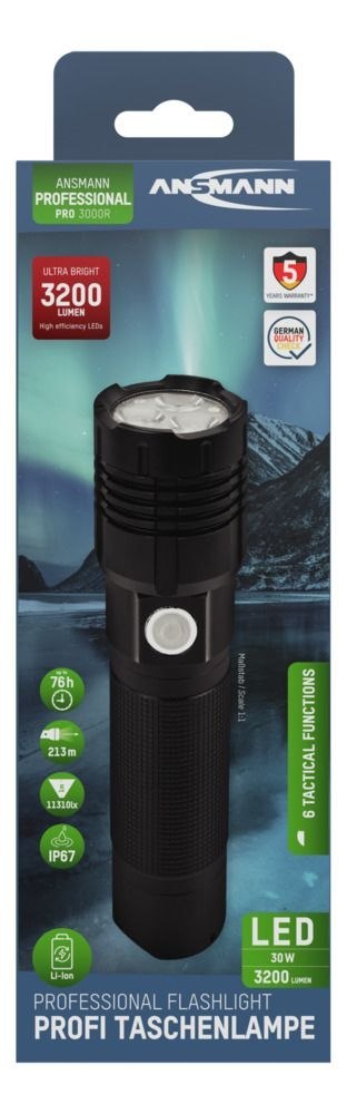 Latarka Ansmann LED Pro 3000R, 3200 lm, 26650 Latarka Ansmann LED Pro 3000R, 3200 lm, 26650