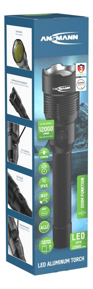 Latarka Ansmann T12000FR, 12000 lm, aku Latarka Ansmann T12000FR, 12000 lm, aku