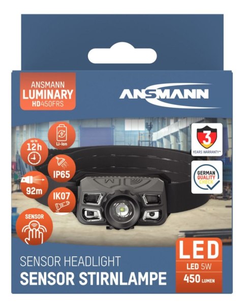 Latarka czołowa LED Ansmann HD450FRS, 450 lm, aku Latarka czołowa LED Ansmann HD450FRS, 450 lm, aku