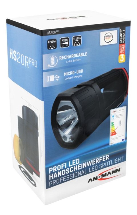 Reflektor Ansmann HS20R Pro, 1700 lm, aku Reflektor Ansmann HS20R Pro, 1700 lm, aku
