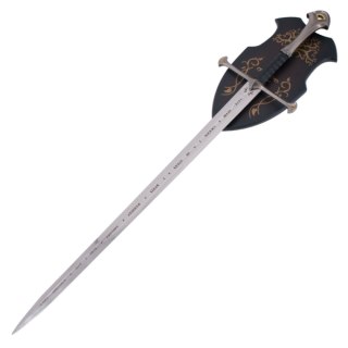 Miecz Third Decor Habitat Anduril Black Leather/Gray Steel, Satin (11013A)