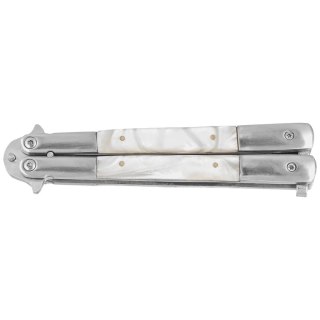 Nóż motylkowy Third Decor Habitat Balisong Pearl/Stainless Steel, Satin 420 (K2097)