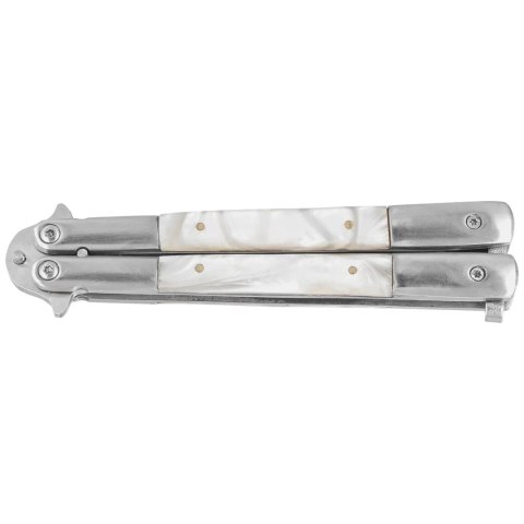 Nóż motylkowy Third Decor Habitat Balisong Pearl/Stainless Steel, Satin 420 (K2097) Nóż motylkowy Third Decor Habitat Balisong Pearl/Stainless Steel, Satin 420 (K2097)