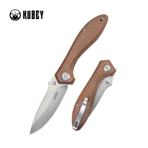 Nóż składany Kubey Ruckus Tan Micarta, Beadblasted AUS-10 by Sherif Manganas (KU314M) Nóż składany Kubey Ruckus Tan Micarta, Beadblasted AUS-10 by Sherif Manganas (KU314M)