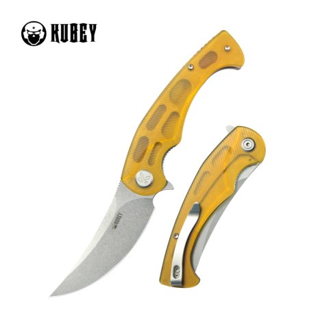 Nóż składany Kubey Scimitar Yellow Ultem, Beadblasted 14C28N (KU173G) Nóż składany Kubey Scimitar Yellow Ultem, Beadblasted 14C28N (KU173G)