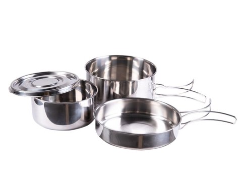 Zestaw biwakowy Mil-Tec Stainless Steel Cook Set, 4 elementów (14648100) Zestaw biwakowy Mil-Tec Stainless Steel Cook Set, 4 elementów (14648100)
