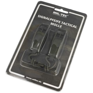 Gwizdek alarmowy Mil-Tec Signaling Whistle Tactical MOLLE Olive 2 szt. (16328601)
