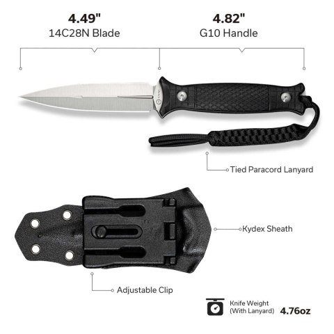 Nóż Civivi Perfrico Black G10, Satin 14C28N (C23026-1)