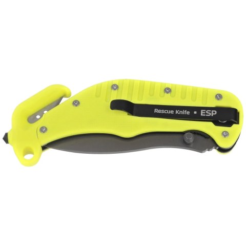 Nóż ratowniczy ESP RKY-01 Yellow PA66 Polyamide, Titanium Gray PVD AUS-8 Nóż ratowniczy ESP RKY-01 Yellow PA66 Polyamide, Titanium Gray PVD AUS-8