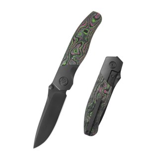 Nóż składany Kubey KB Knives Velvet Snake Black DLC Titanium/Watermelon Sugar CamoCarbon, Black DLC M390 by Bastard Knives (KB26