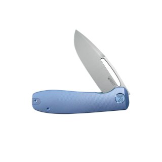 Nóż składany Kubey Supercell Blue Titanium, Stonewashed 14C28N by K.C. Spiron (KU353B)