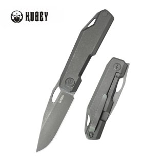Nóż składany Kubey Verijero Darkblasted Titanium, Darkwashed 14C28N by George Ovchinnikov (KB340E)