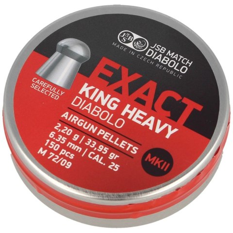 Śrut JSB Exact King Heavy MKII 6.35mm 150szt (546498-150) Śrut JSB Exact King Heavy MKII 6.35mm 150szt (546498-150)