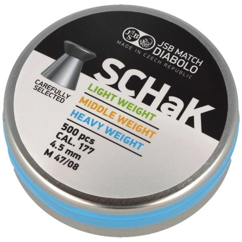 Śrut JSB SCHaK Heavy Weight 4.5mm 0.535g (001045-500-4.50 BLUE) Śrut JSB SCHaK Heavy Weight 4.5mm 0.535g (001045-500-4.50 BLUE)